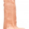 Телесный вибратор Vibrating Dildo With Balls - 20 см.