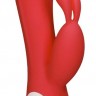Красный вибратор-кролик Flame с функцией нагрева - 20 см.