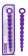 Фиолетовая анальная цепочка-елочка Silicone Beads - 24,6 см.