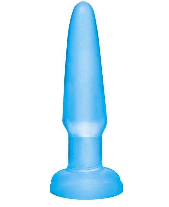 Голубая анальная пробка Beginners Butt Plug - 10,9 см.