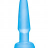 Голубая анальная пробка Beginners Butt Plug - 10,9 см.