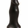 Чёрный анальный фаллоимитатор с ограничительным основанием - 14 см.