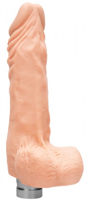 Телесный вибратор Vibrating Dildo With Balls - 23 см.