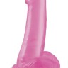 Розовый гелевый фаллоимитатор 8  Dong with Suction Cup - 19,1 см.