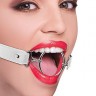 Расширяющий кляп Ring Gag XL с белыми ремешками