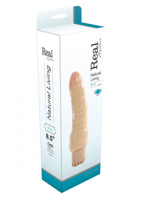Реалистичный телесный вибратор REALISTIC VIBRATOR REAL RAPTURE WHIRL - 21,5 см.