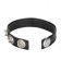 Черная кожаная утяжка для пениса Leather 3-Snap Ring