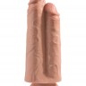 Телесный сдвоенный фаллоимитатор 9  Two Cocks One Hole - 25,4 см.