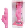 Розовый вибромассажёр с клиторальной стимуляцией VIBE THERAPY ANGORA - 15 см.