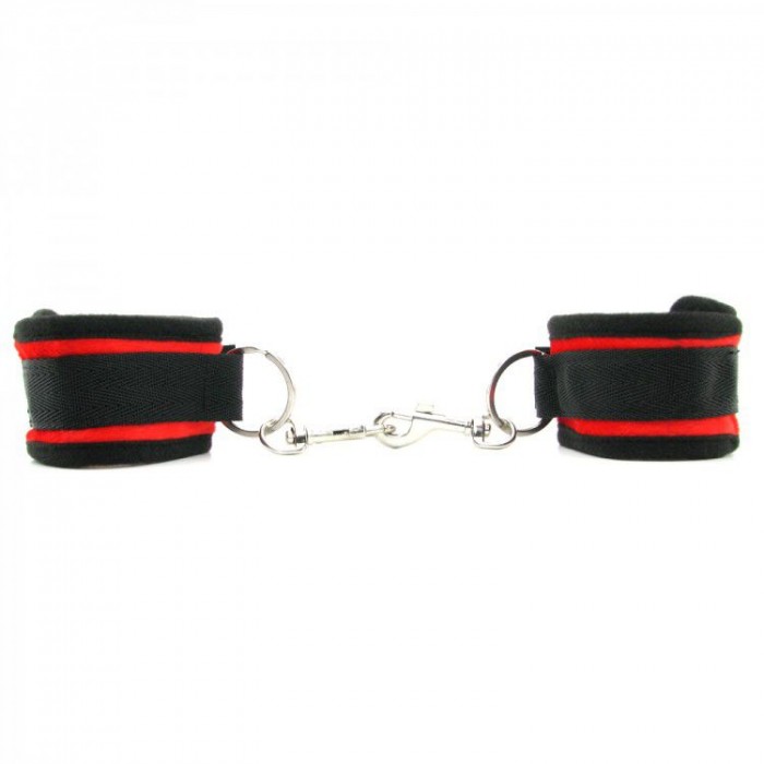Мягкие наручники с красными вставками Beginners Handcuffs Red