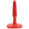 Красная тонкая анальная пробка Butt Plugs Smooth Classic Slim/Small - 10,5 см.