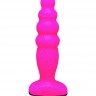 Розовый анальный стимулятор Small Bubble Plug - 11 см.