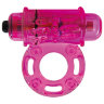 Розовое эрекционное виброкольцо VIBRATING COCK RING STAY TUNED