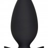Большая черная силиконовая анальная пробка - 10,5 см.
