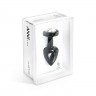 Чёрный анальный плаг Anni R Clover Black T1 с кристаллом в виде цветка - 6 см.