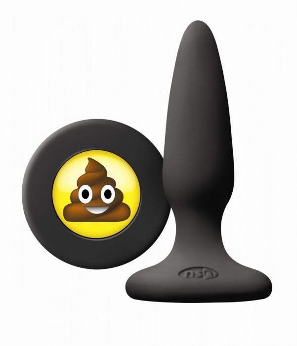 Черная силиконовая пробка Emoji SHT - 8,6 см.