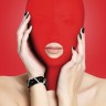 Красная маска на голову с прорезью для рта Submission Mask