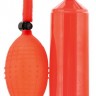 Красная вакуумная помпа в комплекте с эрекционными кольцами - 23 см.