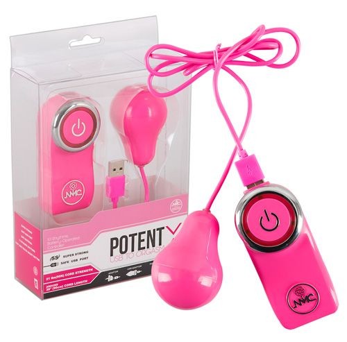 Розовое виброяйцо с контроллером POTENT USB FOR ORGASM