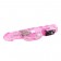 Розовый вибратор-ротатор Jelly vibrator with pearls - 21,5 см.