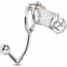 Мужской пояс верности с анальной пробкой Sinner Metal Penis Cage With Anal Hook