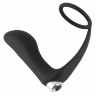 Черное эрекционное кольцо с анальной вибропробкой Vibrating Ring   Plug