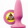 Розовая силиконовая пробка среднего размера Emoji SHT - 10,2 см.
