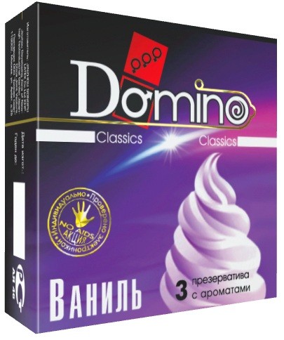 Ароматизированные презервативы Domino  Ваниль  - 3 шт.