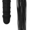 Черная плеть с рукоятью-фаллосом Whip with Realistic Silicone Dildo - 45,5 см.