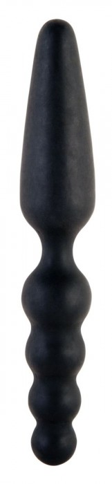 Чёрная двусторонняя анальная втулка - 18 см.