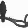 Черное кольцо с анальным вибростимулятором Cockring and Anal Pleasure
