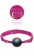 Черный кляп-шар на розовых замшевых ремешках Ball Gag