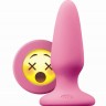 Розовая силиконовая пробка среднего размера Emoji WTF - 10,2 см.