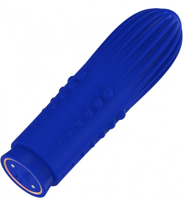 Синяя вибропуля Turbo Rechargeable Bullet Lush - 9,8 см.