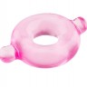 Розовое эрекционное кольцо с ушками для удобства надевания BASICX TPR COCKRING PINK