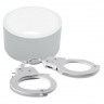 Набор для фиксации BONDX METAL CUFFS AND RIBBON: белые наручники из листового материала и липкая лента