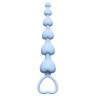 Голубая анальная цепочка Heart s Beads Blue - 18 см.