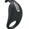 Чёрное эрекционное кольцо с вибрацией Rabbit Vibrator