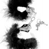 Металлические наручники Feather Love Cuffs с черным пухом