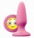 Розовая силиконовая пробка среднего размера Emoji OMG - 10,2 см.