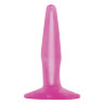 Маленькая розовая анальная пробка Basix Rubber Works Mini Butt Plug - 10,8 см.