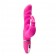 Розовый вибратор с клиторальным зайчиком PURRFECT SILICONE DELUXE DUO VIBE PINK - 18 см.