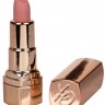 Золотистый вибратор-помада с бежевым мягким кончиком Hide   Play Rechargeable Lipstick