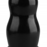 Черная гладкая анальная втулка - 15,5 см.