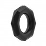 Черное эрекционное кольцо с гранями POWER PLUS Cockring