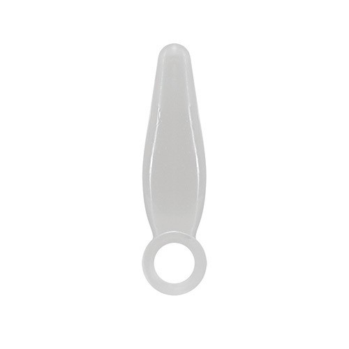 Прозрачная анальная пробка с ручкой-кольцом JAMMY JELLY ANAL FINGER PLUG CRYSTALL - 7,2 см.