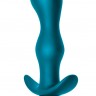 Бирюзовая фигурная анальная пробка с вибрацией Passion - 14 см.
