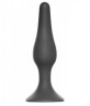 Темно-серая анальная пробка Slim Anal Plug Large - 12,5 см.