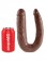 Коричневый двухголовый фалоимитатор U-Shaped Large Double Trouble - 44,4 см.