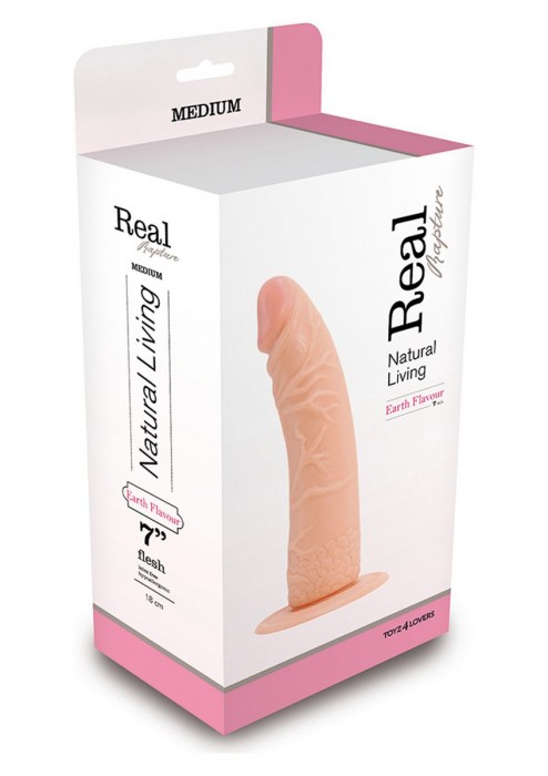 Телесный фаллоимитатор DILDO REAL RAPTURE без мошонки - 20,5 см.